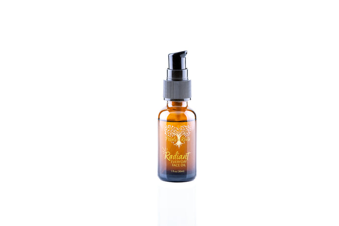 Radiant Everyday Face Oil, organic jojoba and organic argan oils with a blend of  pure essential oils, for brighter more even skin tone, light and easily absorbed, nutrient rich, featuring organic carrot seed and frankincense, cleanse moisturize and repair daily with one all natural product